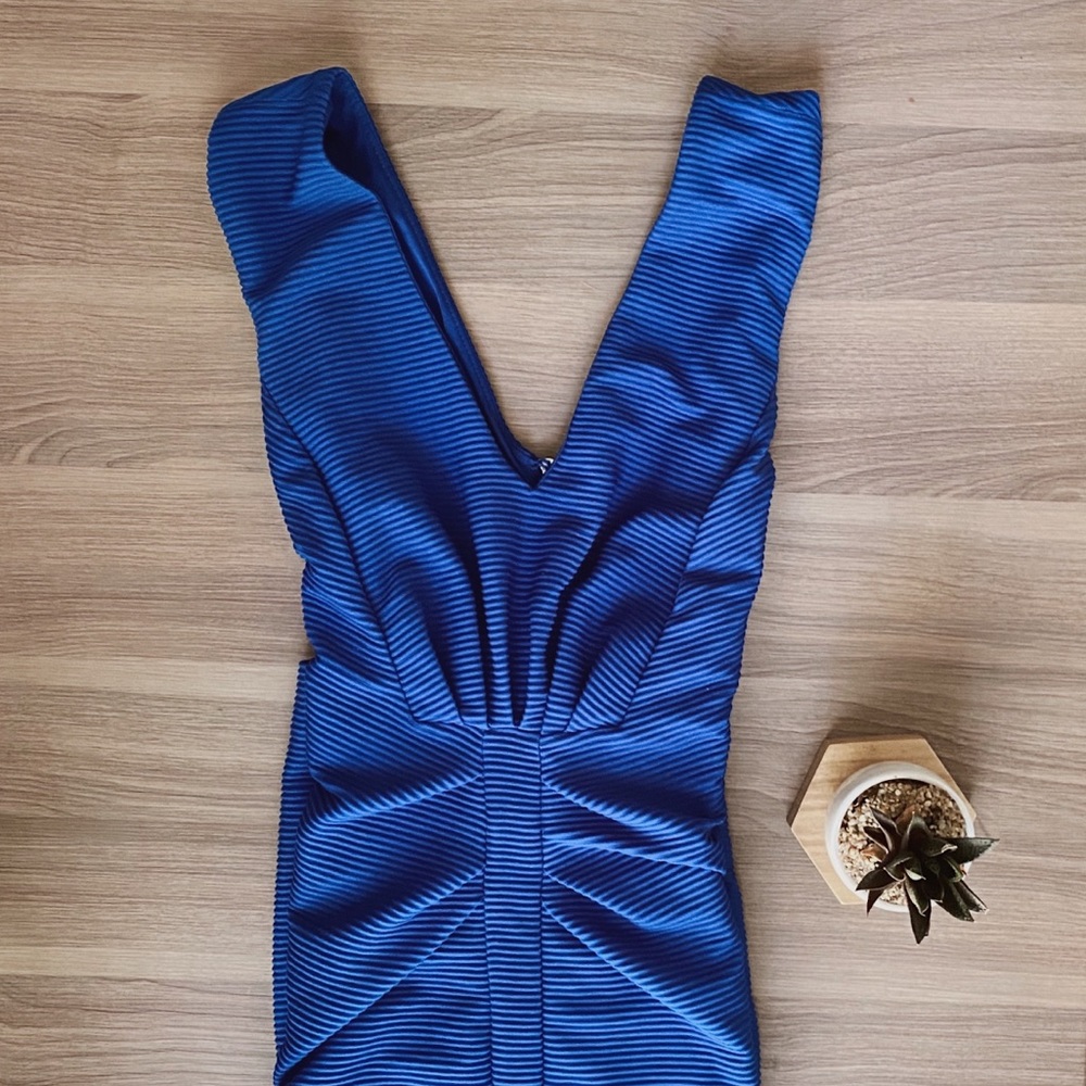 Express Cobalt Blue Sleeveless V Neck Dress